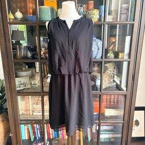 Banana Republic, Silk Crepe Black Zipper Front Dress, size 8
